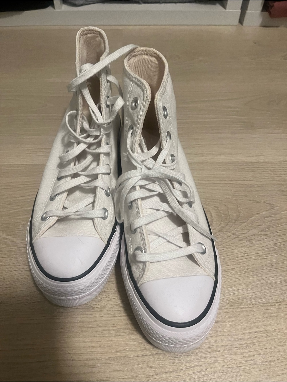 Converse White High-Top Platform Chuck Taylor Sneakers - Picture 2 of 5